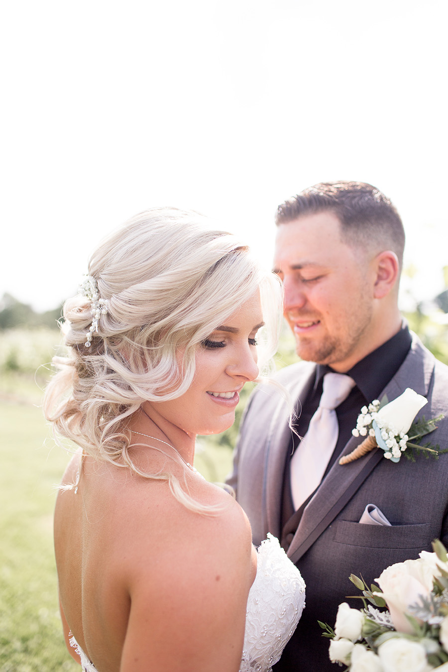 first look for the bride and groom at tomasello winery