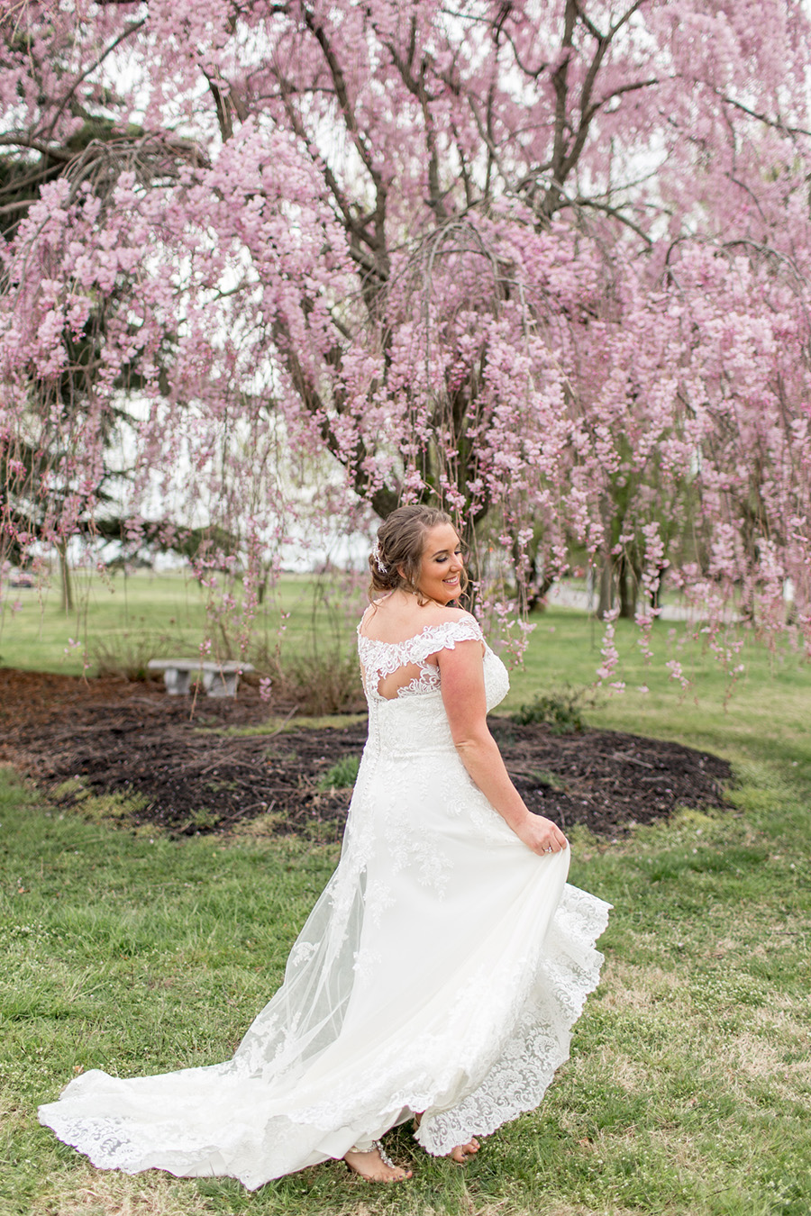 bride spins in her wedding dress