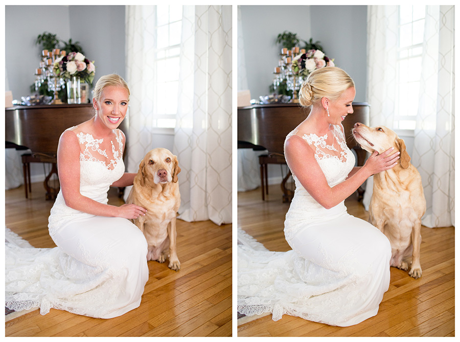 bride with her childhood dog