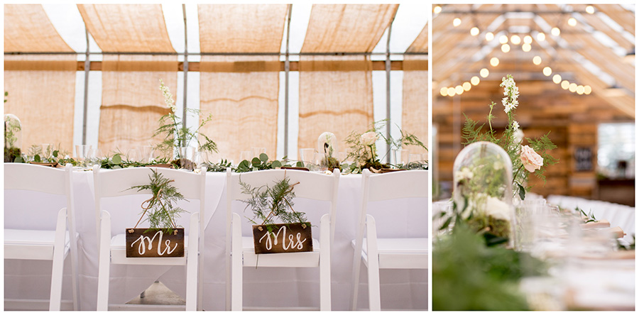 reception inside greenhouse at bast brothers