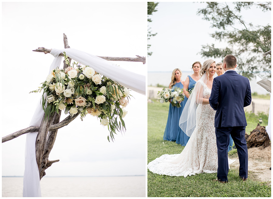 waterfront outdoor wedding ceremony in south jersey