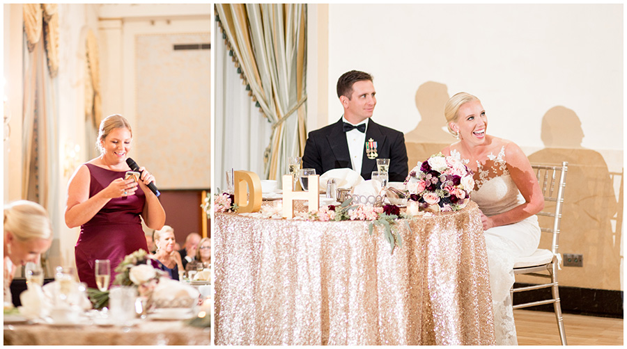 blush and plum wedding details at Dupont Country club