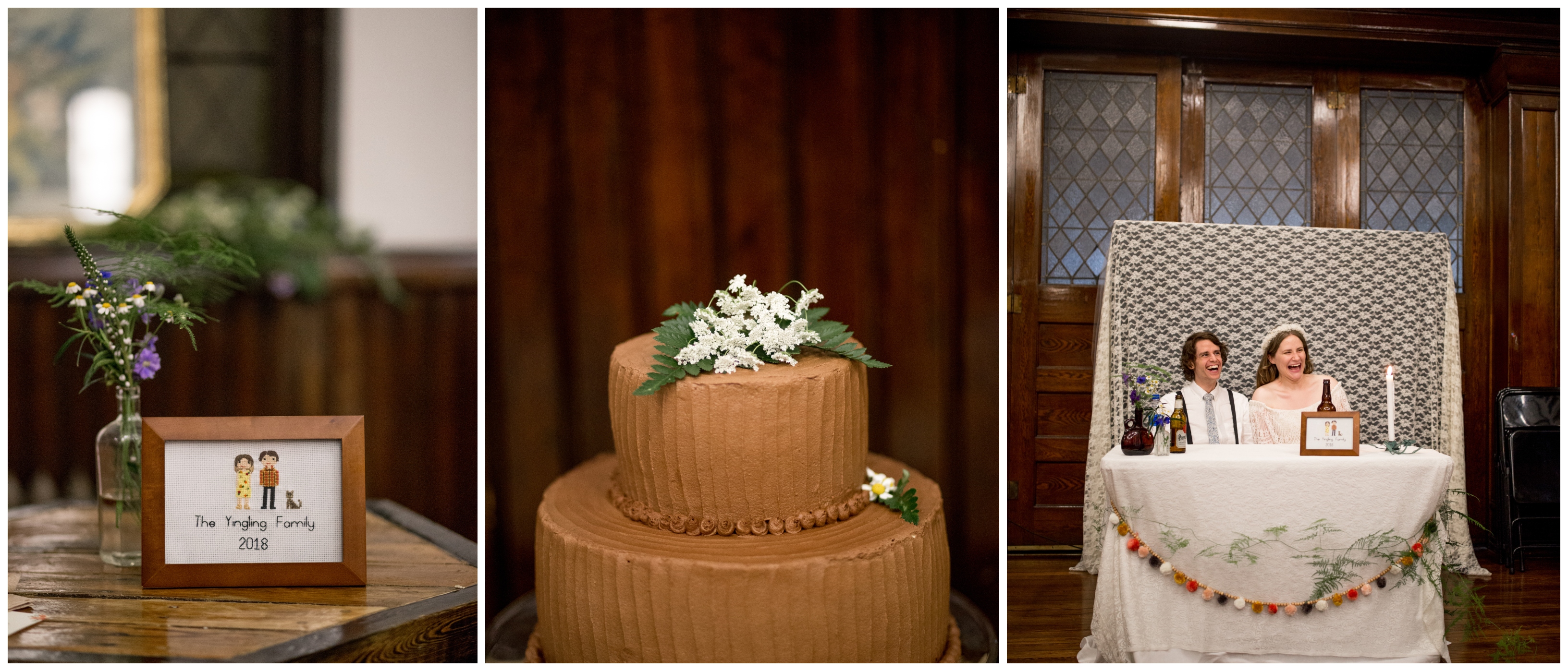 simple wedding cake and details