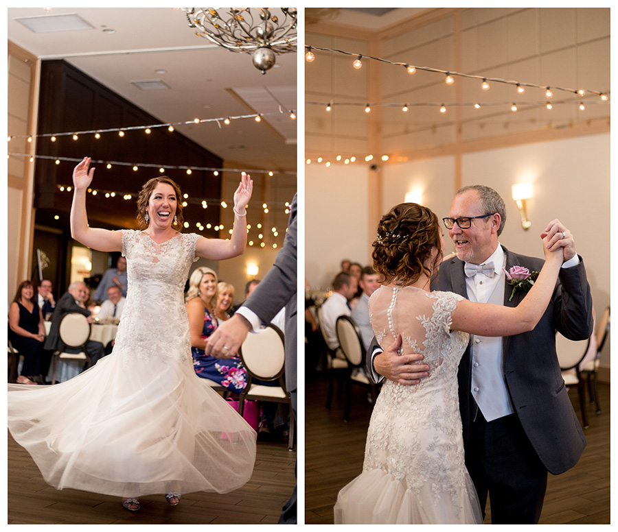 bride shares first dance with her dad at cafe madison in riverside nj