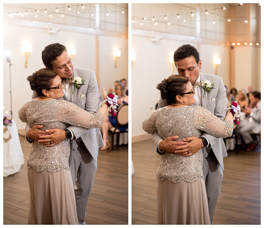 groom dances with his mom in the ballroom of the madison in riverside
