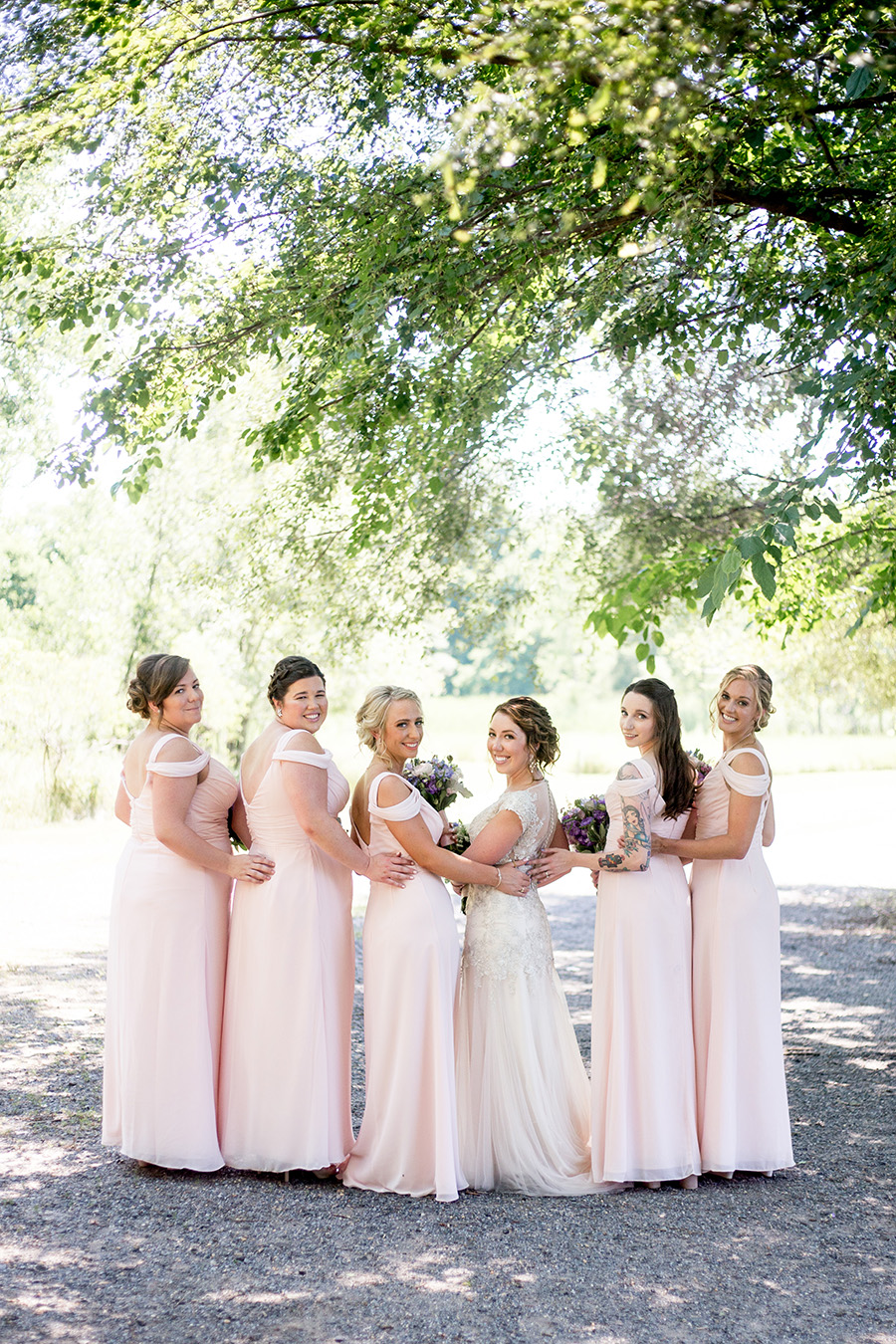 pale pink bridesmaid dresses 
