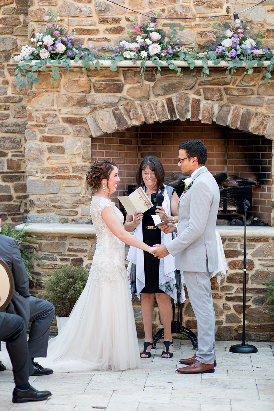 wedding ceremony in outside courtyard at the madison in riverside