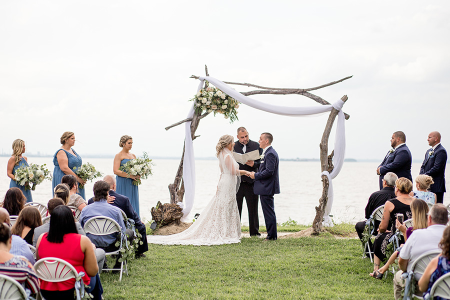 wedding arch for waterfront outdoor ceremony