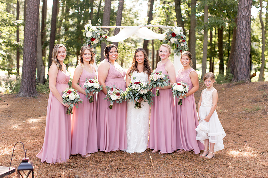 dusty rose colored bridesmaid dresses