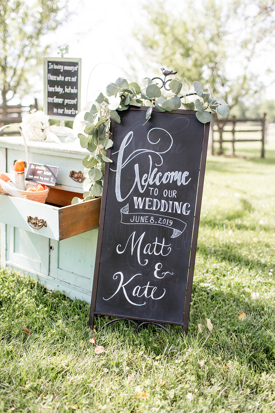 wedding ceremony in the apple orchard at ironstone ranch