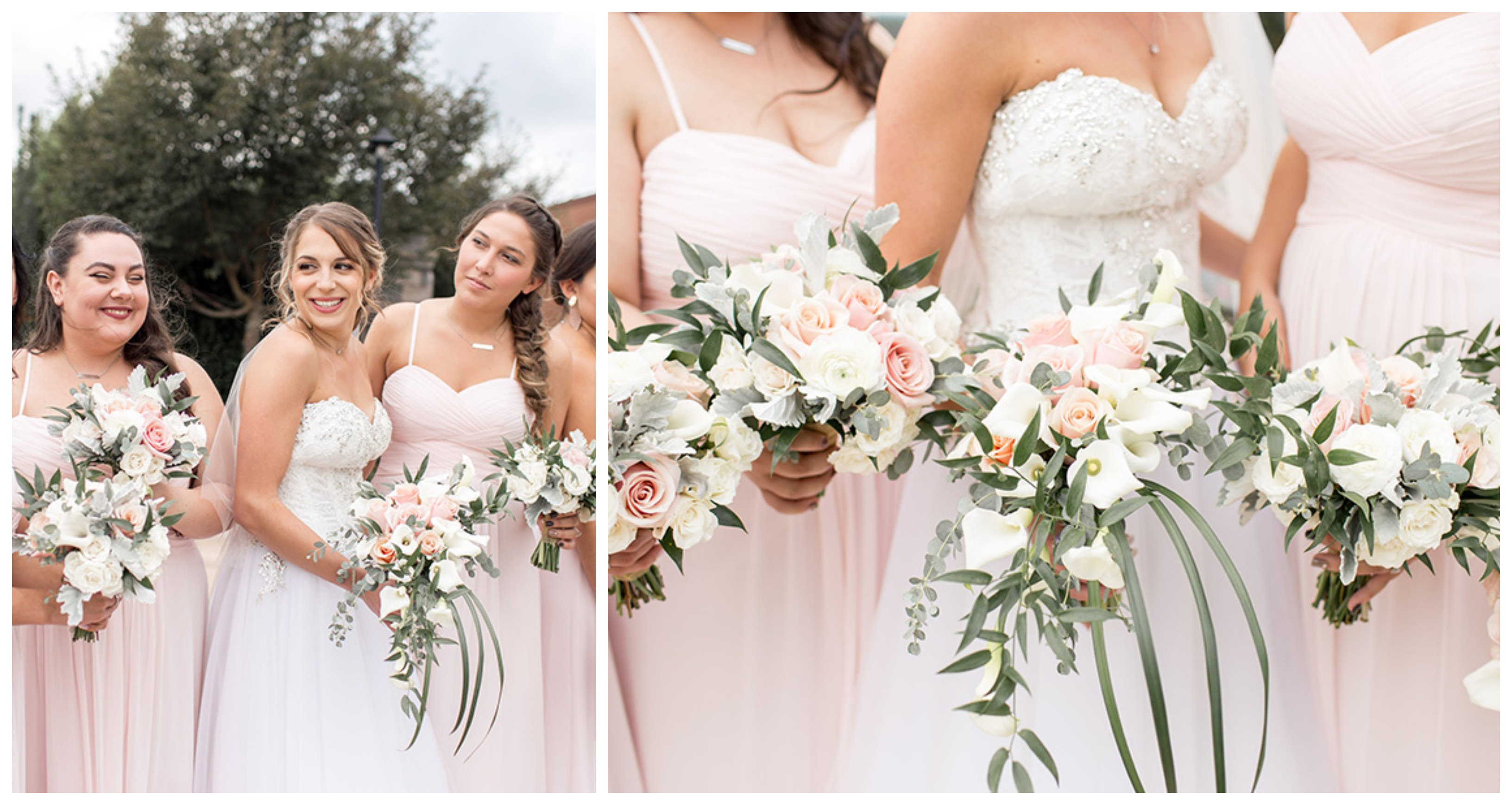 delicate blush wedding bouquets