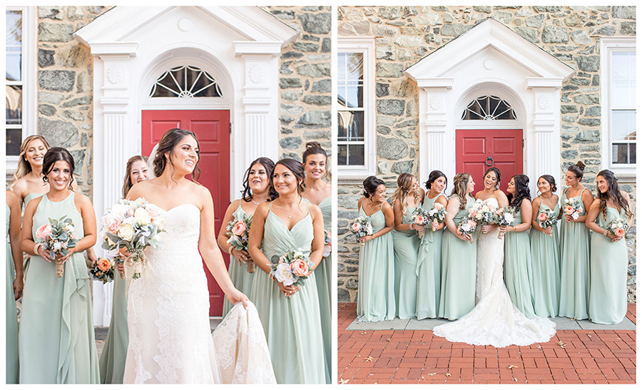 fun bridesmaid pictures in historic west chester near penn oaks