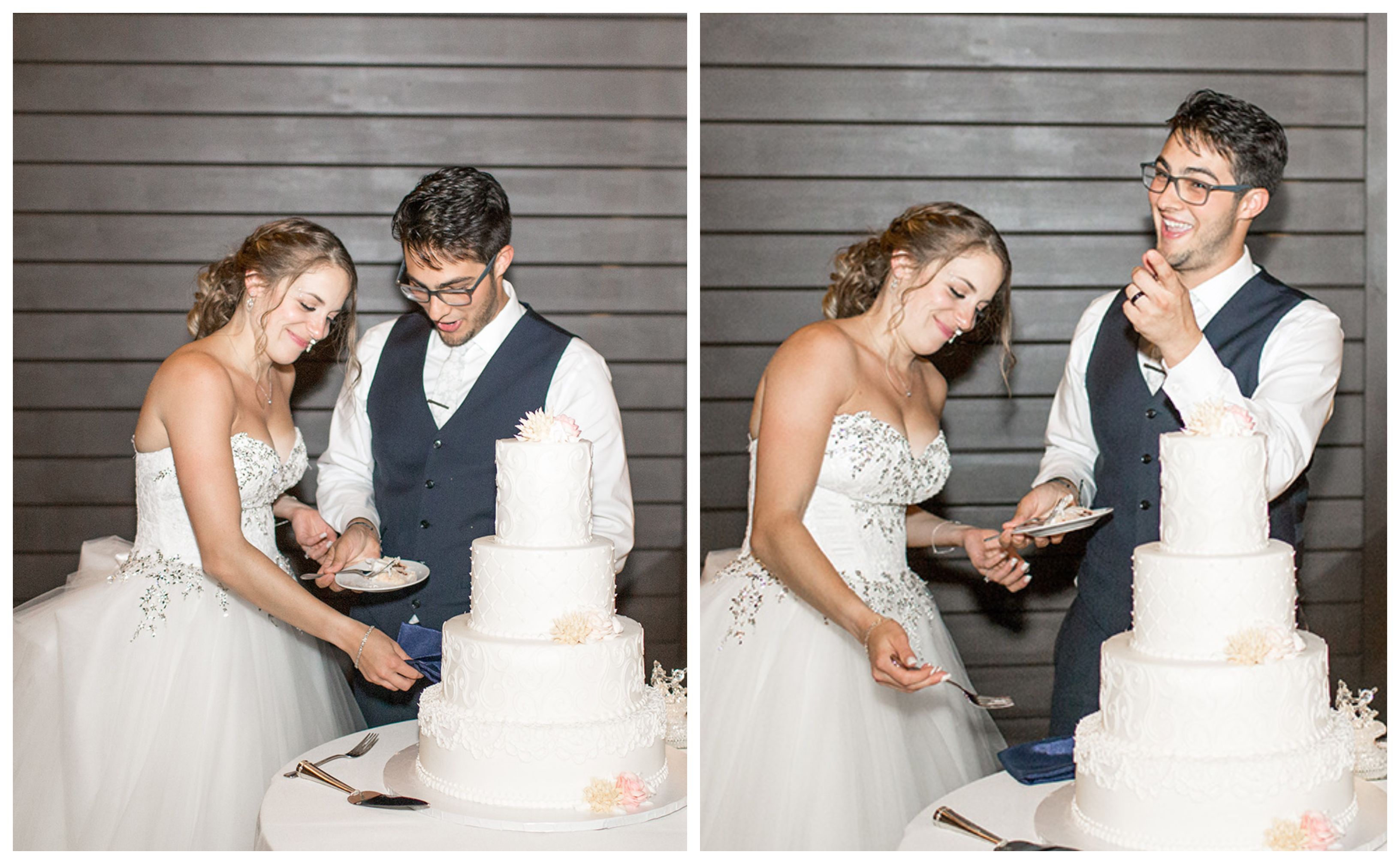 wedding cake cutting at chubb hotel and conference center
