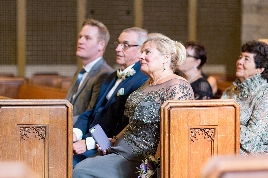 parents of the groom react to wedding ceremony 