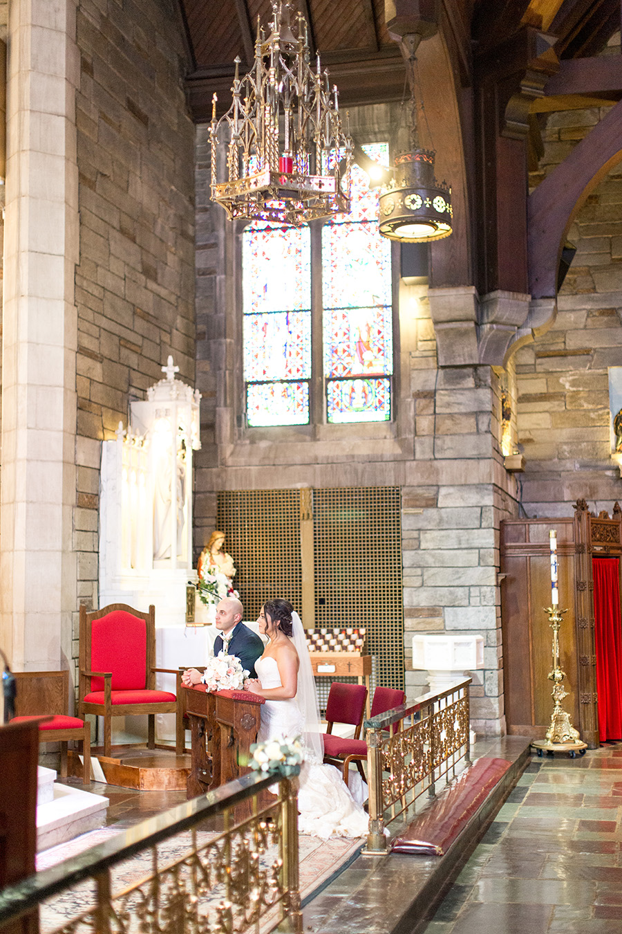 wedding ceremony at saint agnes church in west chester