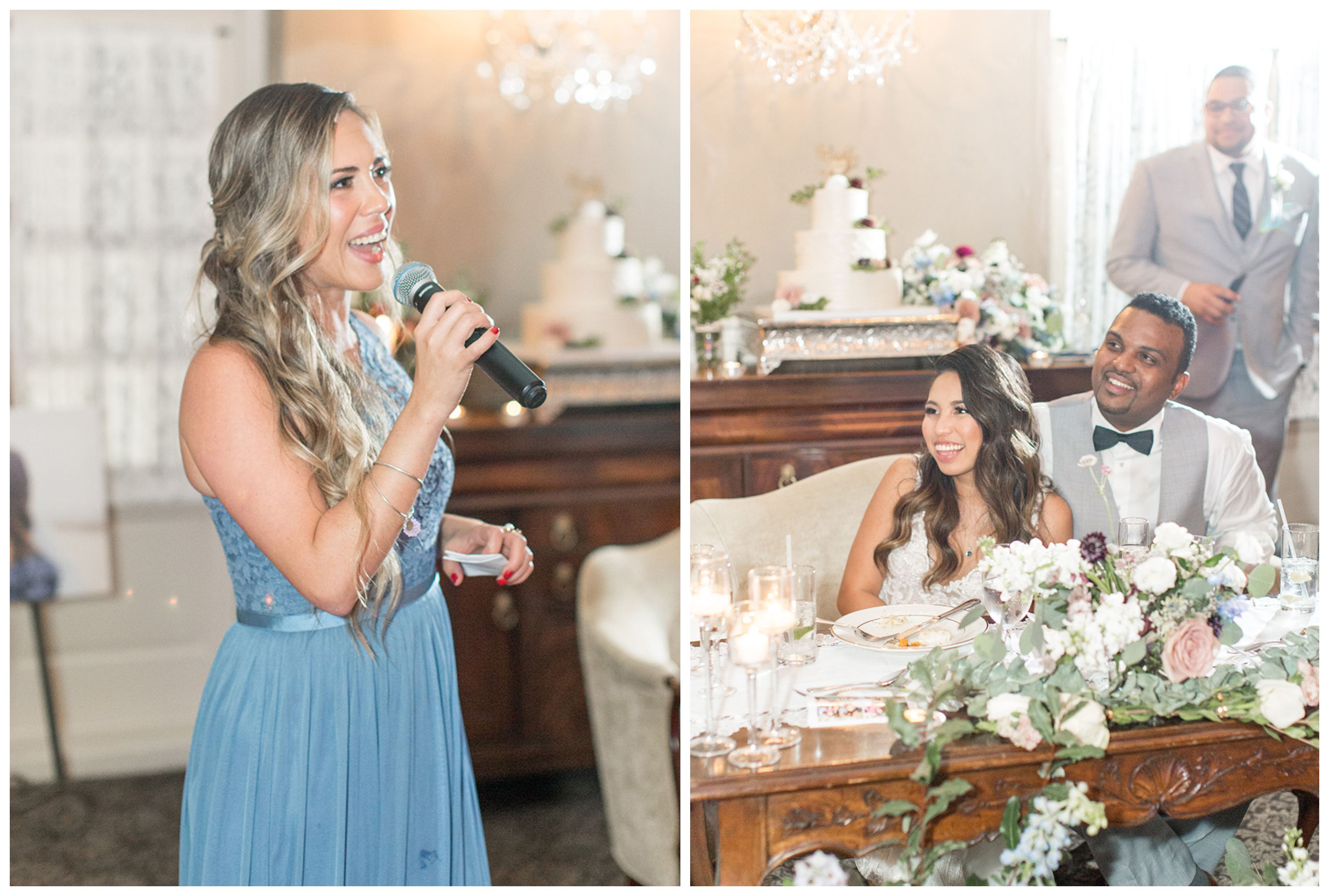 Maid of honor gives a wedding toast