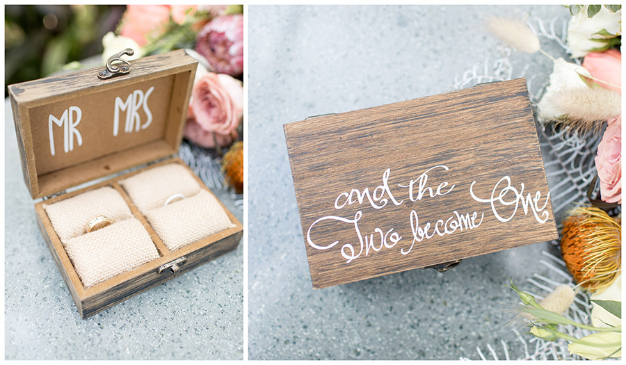 Mr. and Mrs. rustic ring box 