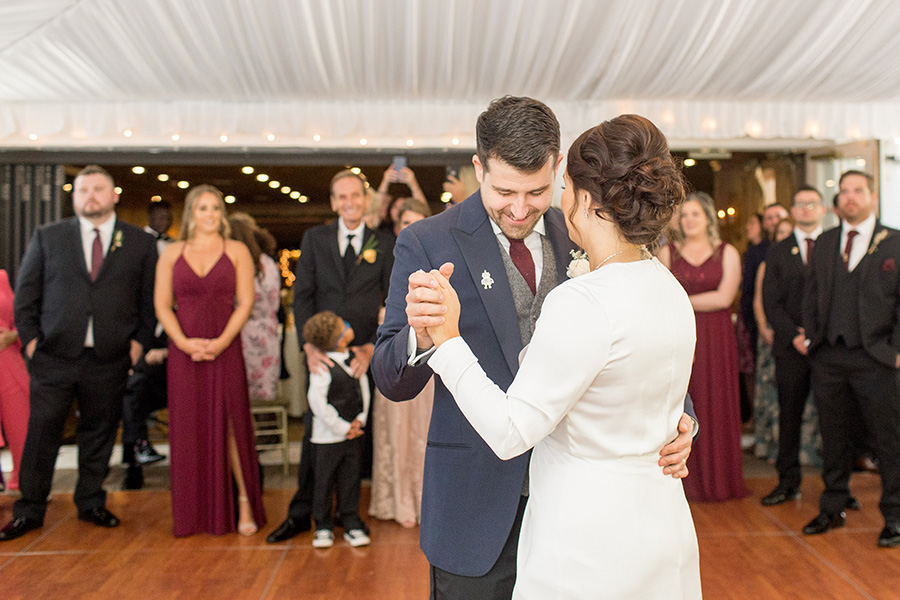 Wedding couple's first dance at Olde Mill Inn