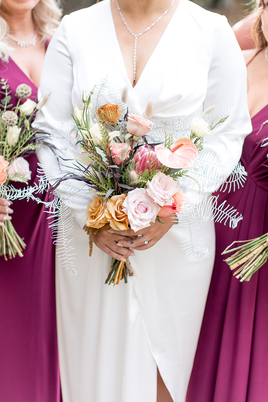Protea fall wedding bouquets at olde mill inn