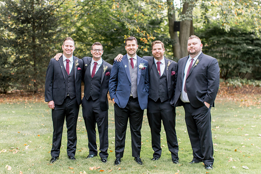 groom and his wedding party at olde mill inn