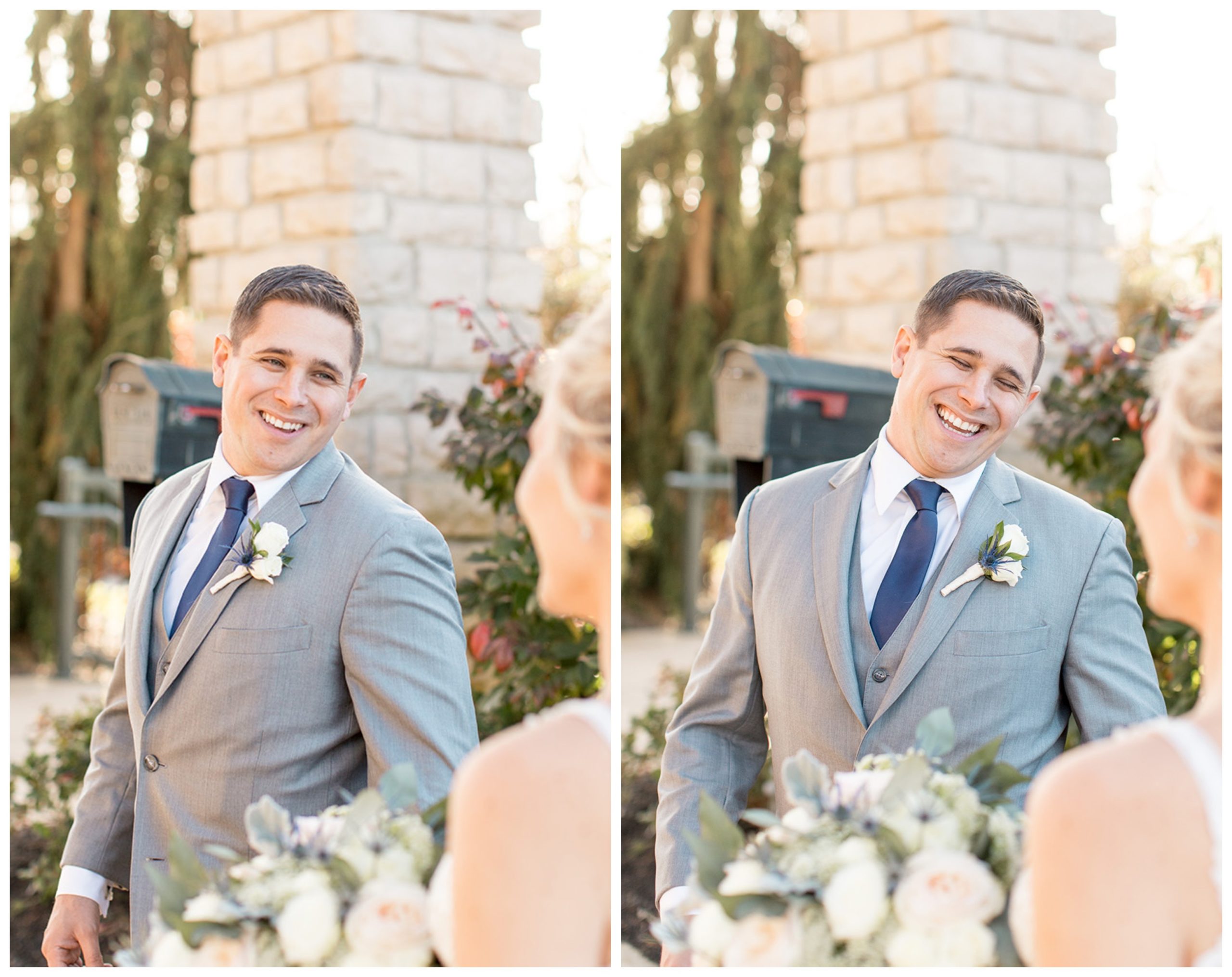 groom's first look reaction
