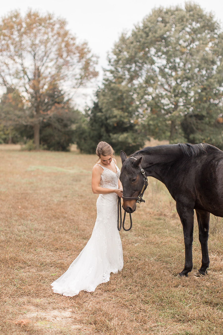 bride with her horse 