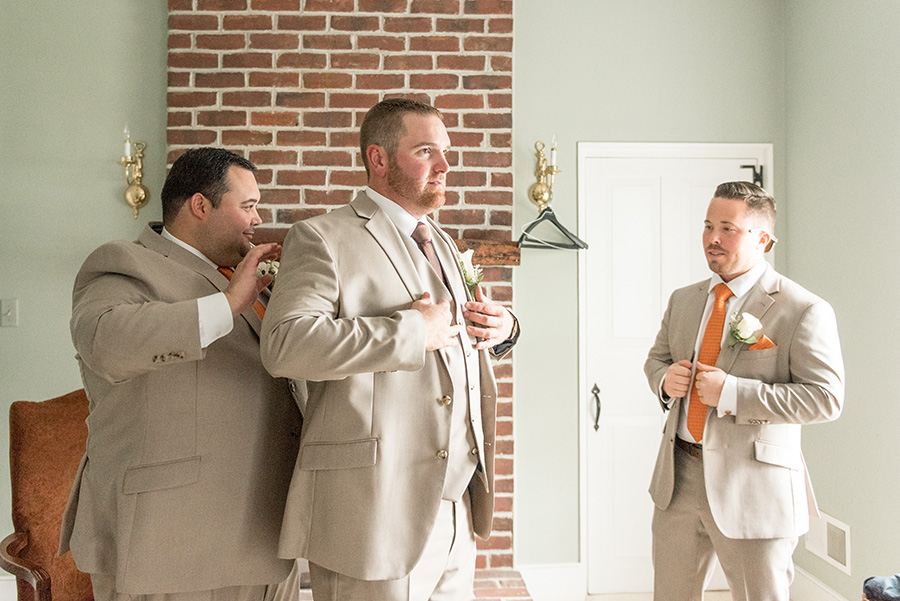 groom and his groomsmen get ready at Eagle Manor