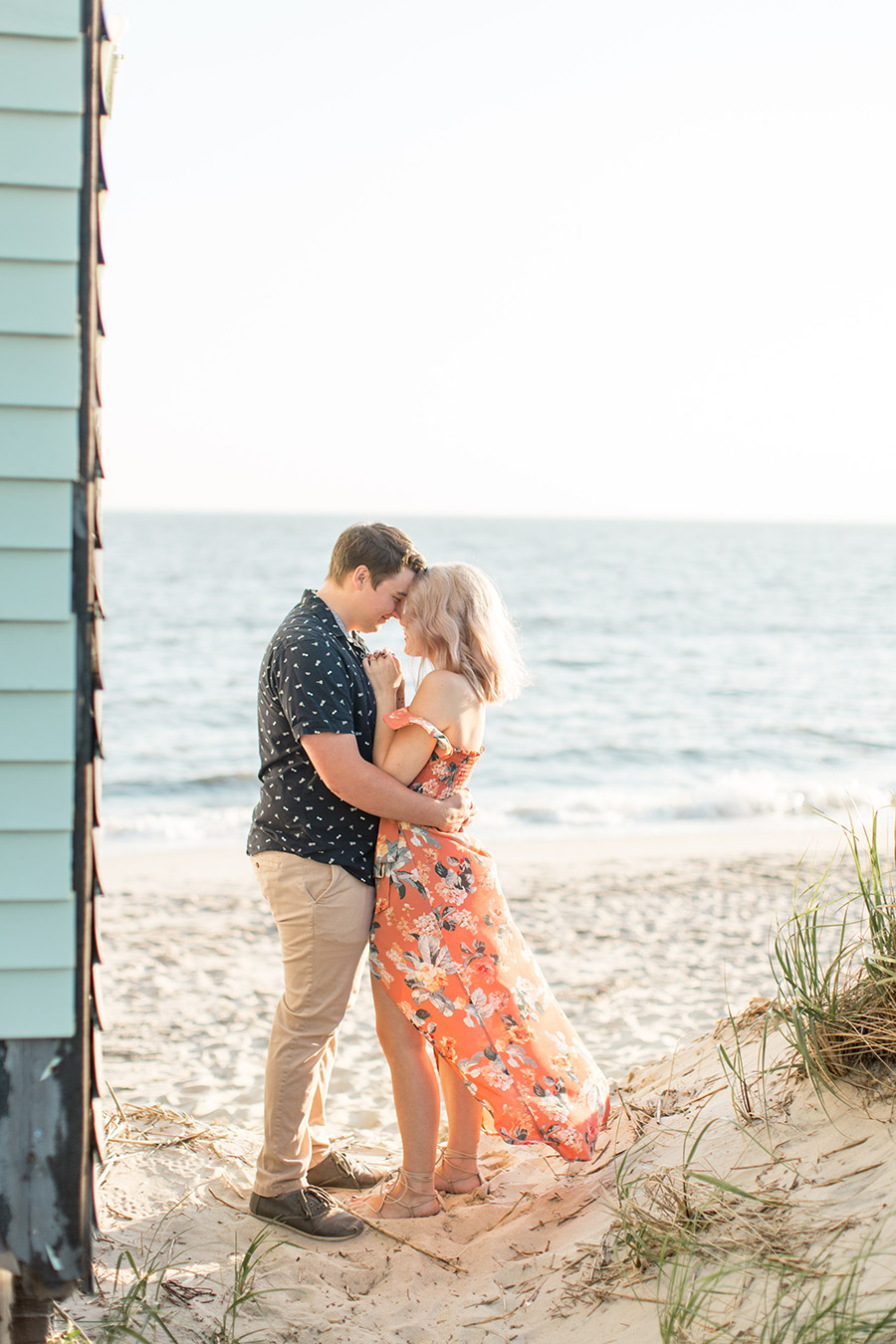 beach engagement session at jersey shore