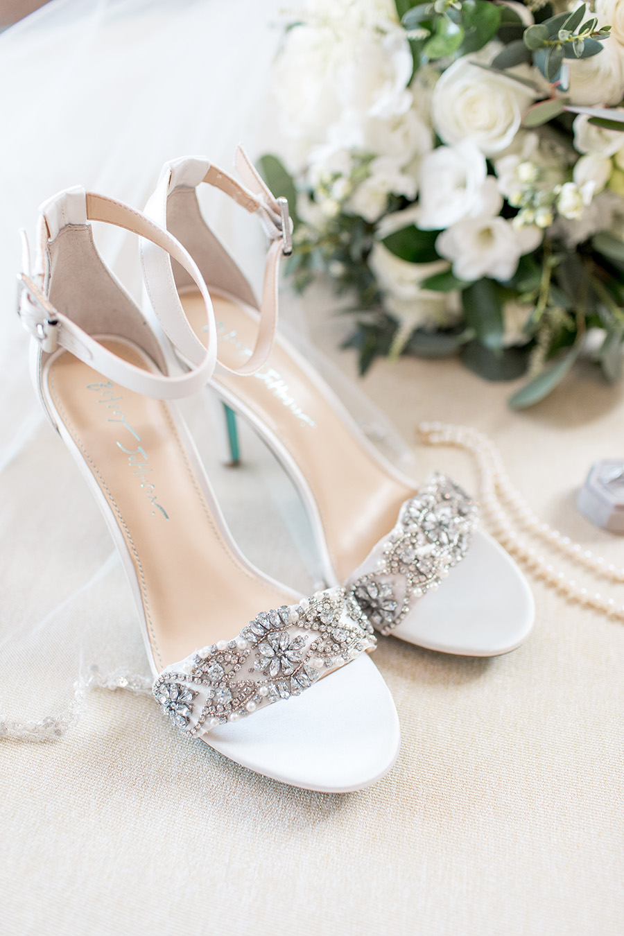 rhinestone wedding heels by Betsy Johnson