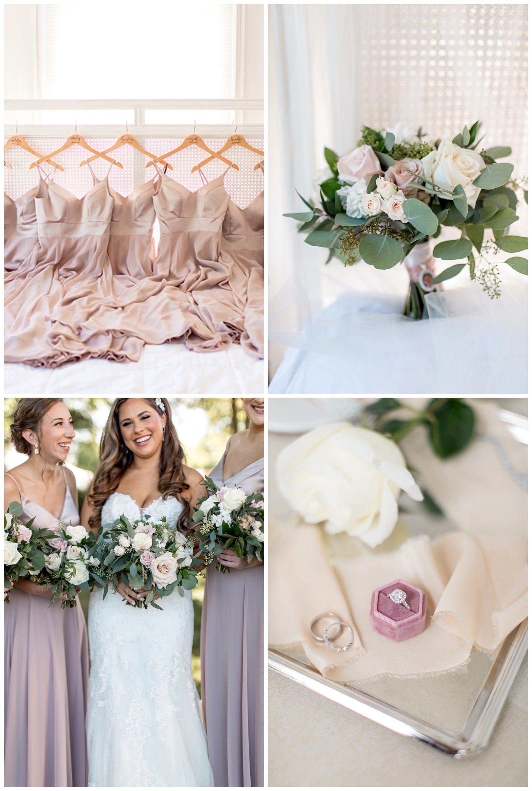 neutral blush and cream bridesmaid color pallete